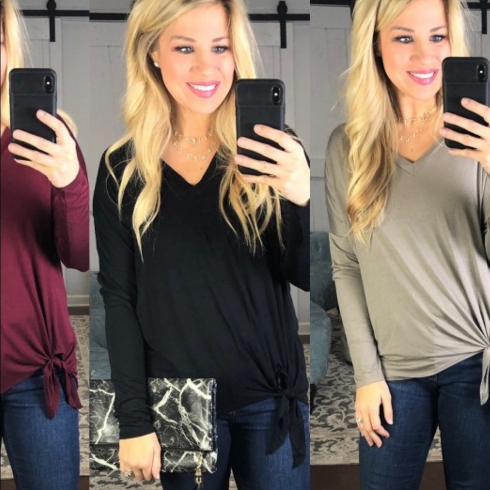 Boutique Black Side Tie Top Medium